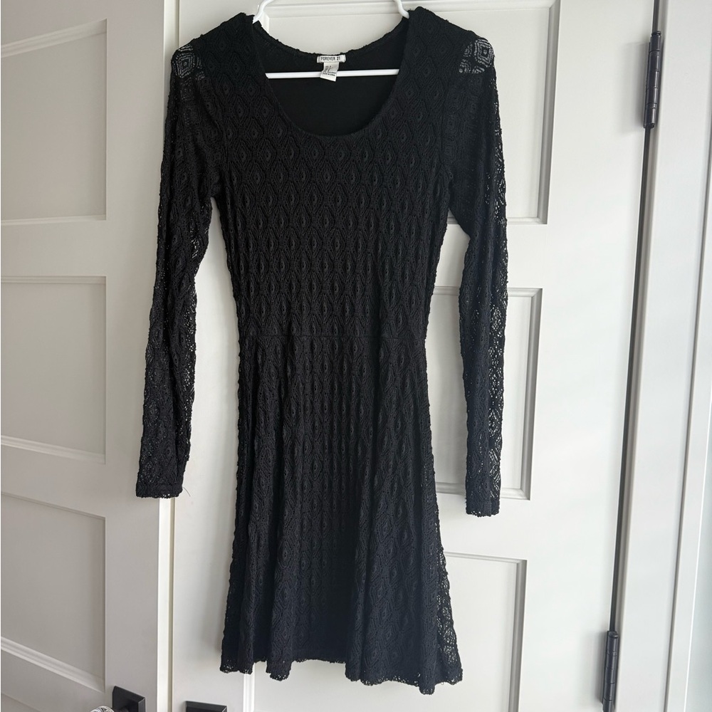 Black Diamond Lace Skater Dresss